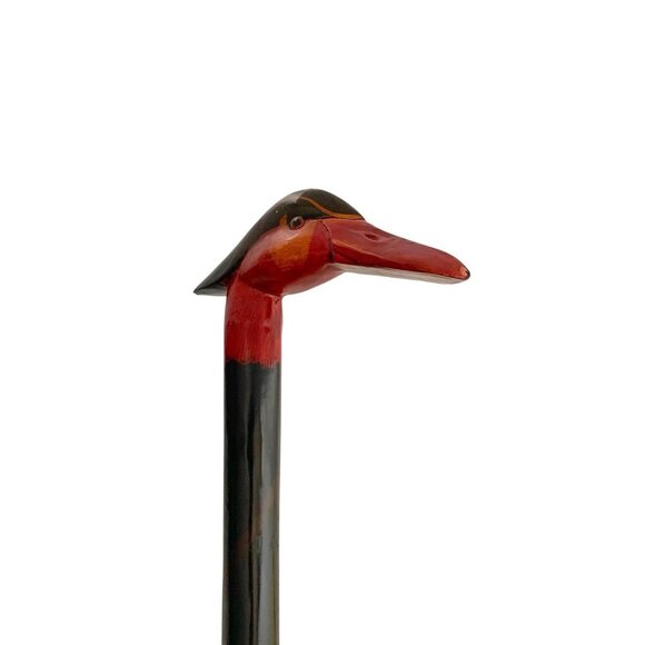 Bird Cane Duck Head Handle Carved Wood Vintage Walking Stick Gift Decor - Picture 1 of 8